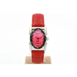 Uhren Lager Outlet Extè Rot Donna Neu Pink Druck Coccodrillo Neu