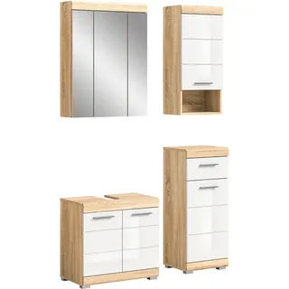 INOSIGN »Siena, 4 teilig, bestehend aus:«, (Set, 4 St.), Waschbeckenunterschrank, Spiegelschrank, Unterschrank, Hängeschrank