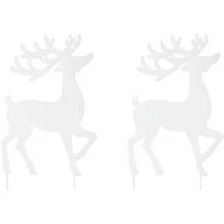 Creativ deco Weihnachtsfigur Hirsch zum Stecken 36 cm weiß