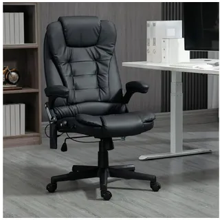 Homcom Massagesessel Kunstleder 70 x 70 x 111 – 121 cm Schwarz ergonomisch