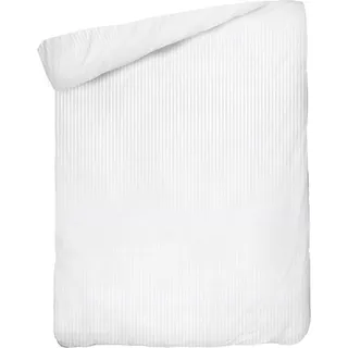 Damast Bettwäsche 160x200 Hotelstreifen 1cm Weiß