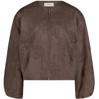 Jackenblazer CARTOON "Blouson mit Eingrifftaschen", Damen, Gr. 42, braun (dunkelbraun), Obermaterial: 90% Polyester PES. 10% Elasthan EL., Blazer Jackenblazer