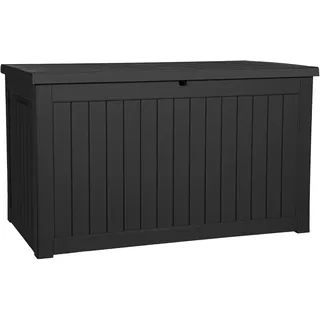 YITAHOME 870 Liter Groß Gartenbox Wasserdicht, Abschließbarem Outdoor Kissenbox, Garten Auflagenbox Wetterfest Aufbewahrungsbox für Gartengeräten Poolzubehör Spielzeug, Schwarz, 147 x 82 x 85cm