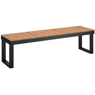 Ambia Garden Gartenbank , Schwarz, Teakfarben , Holz, Metall , Akazie , massiv , 160x45x46 cm , Bsci, FSC 100% , Holzmöbel, Sitzgelegenheiten Holz, Holzbänke, Gartenbänke Holz