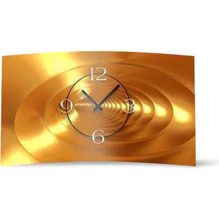 Abstrakt gold bronze Designer Wanduhr modernes Wanduhren Design leise kein ticken dixtime 3D-0030 - Gold