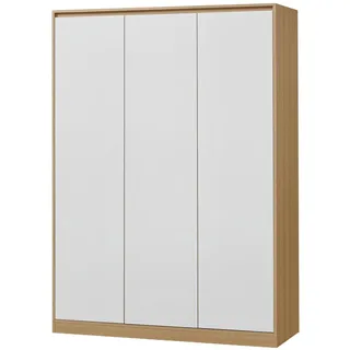 [en.casa] Kleiderschrank Bastheim 120 x 176 x 52 cm Eiche/Weiß