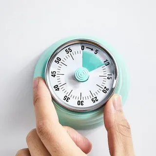 Mechanische Aftelklok, magnetisch, visueel, rond, wekker, herinnering.