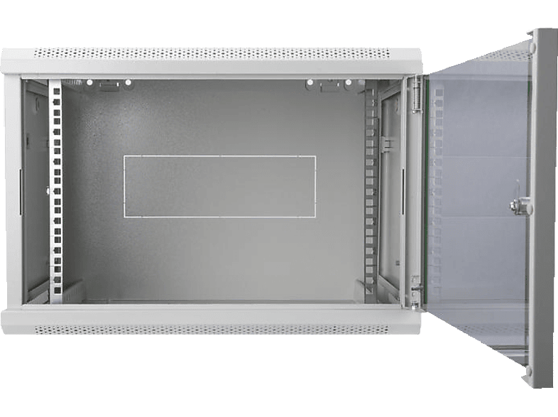 Bild von Professional Dynamic Basic Serie 12HE Wandschrank, Glastür, grau, 600mm tief (DN-19 12U-6/6-EC)
