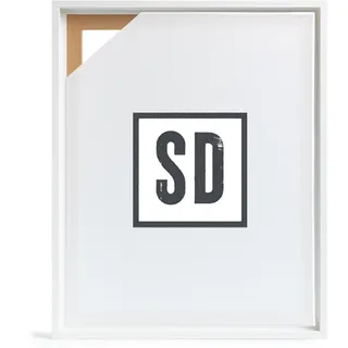 Stallmann Design Schattenfugenrahmen für Keilrahmen | 50x70 cm | weiß | MDF Rahmen für Leinwände mit Tiefeneffekt | mit Montagezubehör | Rahmen ohne Glas und Rückwand