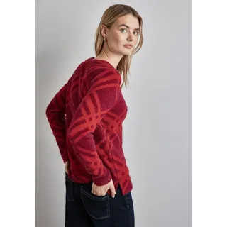 STREET ONE Damen A322234 Flauschiges Langarmshirt, Beet Red, 38