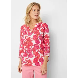 bonprix "Tunikabluse aus fließender Viskose", fließende Viskose, figurumspielende Passform, pinklady, knallrosa, softorange paisley),