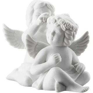 Rosenthal Engel klein Weiss matt Engelpaar mit Blumen