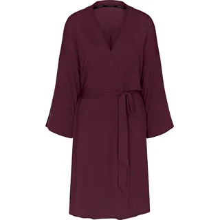 Morgenmantel TRIUMPH "Amourette Robe", Damen, Gr. 48/50, rot (claret), Modalmischung, Hausmäntel Morgenmantel, seidig - weich mit Stretch