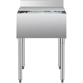 Vevor kommerzieller Eisbehälter 61 L Untertheken-Eisbehälter (610 x 482 x 937 mm) Edelstahl-Eisbox mit Schiebedeckel & verstellbaren Kugelfüßen, Kühlwagen für Bar Restaurant Küche Silber