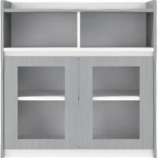 Anrichte Sideboard Buffet Kredenz Vitrinenschrank Büroschrank Kommode Schrank - Grau