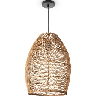 Paco Home Pendelleuchte »VIHMA«, Leuchtmittel E27 ohne Leuchtmittel, Rattan Pendellampe Korb Esstischlampe Natürlich LED Boho Rustikal E27, braun