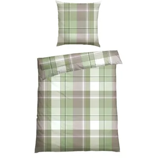 SCHIESSER Bettwäsche »Ate aus weicher Baumwolle mit einem klassischen Karo-Muster« 2 Stk. tlg. Made in Green grün