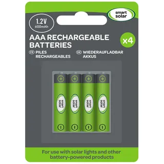 4 Stück wiederaufladbare Akkus, Ni-Mh, AAA, 600 mAh, 1,2 V, für Solar-Produkte
