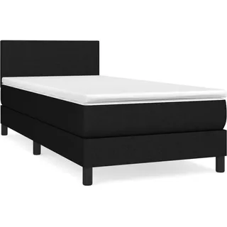 vidaXL Boxspringbett mit Matratze Schwarz 120x190 cm Stoff - Schwarz