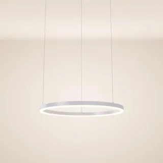 s.luce Led-Hängeleuchte Ring Direkt/Indirekt 5m Weiß Ø 60cm , Metall , Rund,Rund , LED integrated , 60x3.3x60 cm , Lampen & Leuchten, LED Beleuchtung, LED-Hängeleuchten