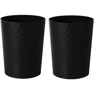 UUJOLY Kleiner Abfalleimer aus Kunststoff, für Badezimmer, Waschküche, Küchen, Büros, Kinderzimmer, Schlafsäle, Schwarz, 4 l / 2 Stück