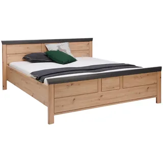 Hom`in Bett , Dunkelgrau, Eiche Artisan , Holzwerkstoff , 140x200 cm , in verschiedenen Holzdekoren erhältlich, in verschiedenen Größen erhältlich , Schlafzimmer, Komplette Schlafzimmer und Serien, Schlafzimmerserien