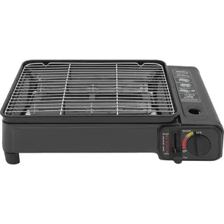Tragbarer Gasgrill, Kompaktes Design, Vielseitige Brennstoffoptionen, schwarz