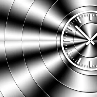 Wanduhr XXL 3D Optik Dixtime abstrakt schwarz weiß 50x70 cm leises Uhrwerk GR-003 - Schwarz