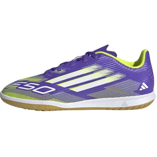 adidas F50 Club Indoor Football Boots Kids, Purple Rush/Cloud White/Lucid Lemon 31