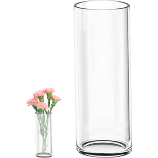 Oungy Glasvase Zylinder 35cm Hoch Große Vase Glas Blumenvase Gross Modern Ø 12cm Zylinder Vasen Glas Für Stumpenkerzen Schwimmkerzen Für Hochzeitsdeko Deko Wohnzimmer