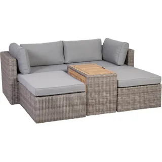 Greemotion Lounge-Set Olea Wood Stahl Grau 5-tlg.