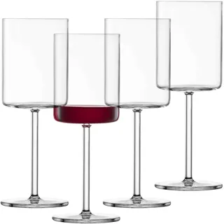 SCHOTT ZWIESEL Rotweinglas Modo (4er-Set), geradlinige Weingläser für Rotwein, spülmaschinenfeste Tritan-Kristallgläser, Made in Germany (Art.-Nr. 119899)