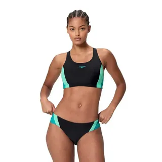 Speedo Colourblock Splice 2.0 Bikini - Anthracite / Mayan Blue - UK 38