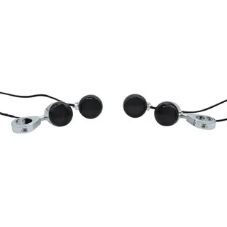 Motorrad LED Blinker Harvey für Federgabel oder Rahmen chrom klar