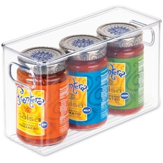 Bild iDesign Fridge+Pantry Binz Aufbewahrungsbox, mittelgroßer Küchen Organizer aus Kunststoff, lange Box, durchsichtig, 25 cm x 10 cm x 15 cm