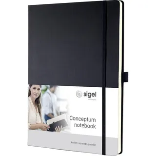 Sigel Notizbuch Conceptum® ca. DIN A4 kariert, schwarz