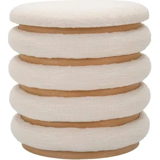 Pouf Banskil, Mehrzwecksessel, Sitzsack, Hockerhocker, 40x40 h42 cm, Weiß - Weiß