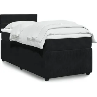 vidaXL Boxspringbett mit Matratze Schwarz 160x200 cm Samt