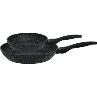 ELO Granit Passion Bratpfannen-Set, 2-teilig – Ø 20 cm/ 28 cm, Aluminiumguss mit Antihaftbeschichtung, Für alle Herdarten inkl. Induktion - Schwarz