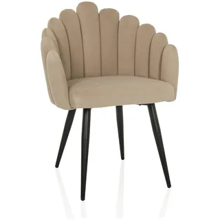 hjh living Polsterstuhl SCALLORE Samt beige