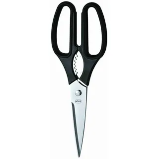 RÖSLE Haushaltsschere Küchenschere mit Mikrozahnung für exaktes Schneiden, Edelstahl 18/10, schwarz