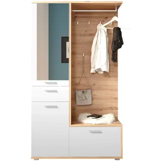 HBZ Entra Garderobe Kompaktgarderobe 117x198x38 cm weiß