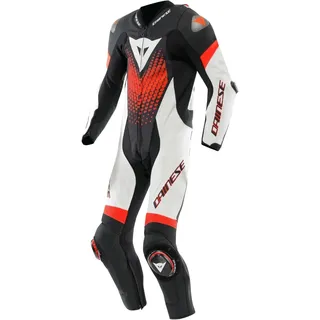 Dainese Laguna Seca 6 Perforierter Lederanzug - Black / White / Red Fluo - 46