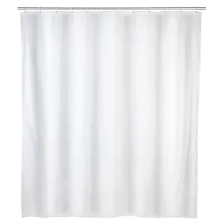 Allstar Duschvorhang Zen, Vorhang aus pflegeleichtem, umweltfreundlichem und recyclingfähigem Kunststofffilm, wasserabweisend, verstärkte Lochleiste mit rostfreien Metall-Ösen, 120 x 200 cm, Weiß