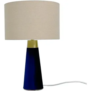 Relaxdays Tischlampe Beige/Blau