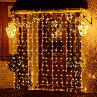 salcar Lichtervorhang LED 6 m x 3 m Warmweiß