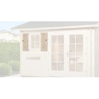 Weka Fensterladen 2-teilig für Fenster 69 x 79 cm Beige