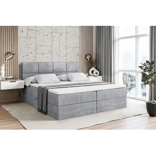 altdecor Boxspringbett 180 x 200 cm H3 Hellgrau
