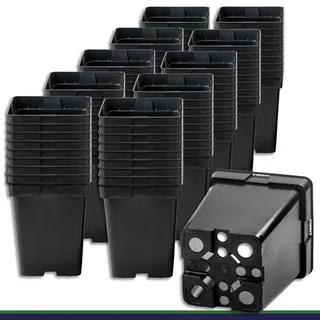 100 x Pflanztopf 5 L schwarz 18x18x21,5 cm Blumentopf Pflanzgefäß Blumenkübel - schwarz - 18 cm X 21,5 cm X 18 cm