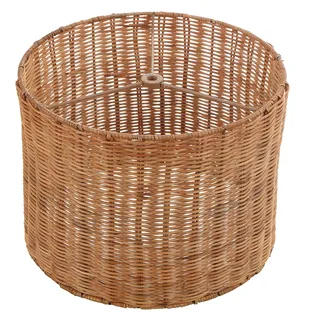 Aspen Creative 31604 Lampenschirm, Trommelspinne, natürliches Rattan, 30,5 cm oben x 30,5 cm unten x 22,9 cm Höhe